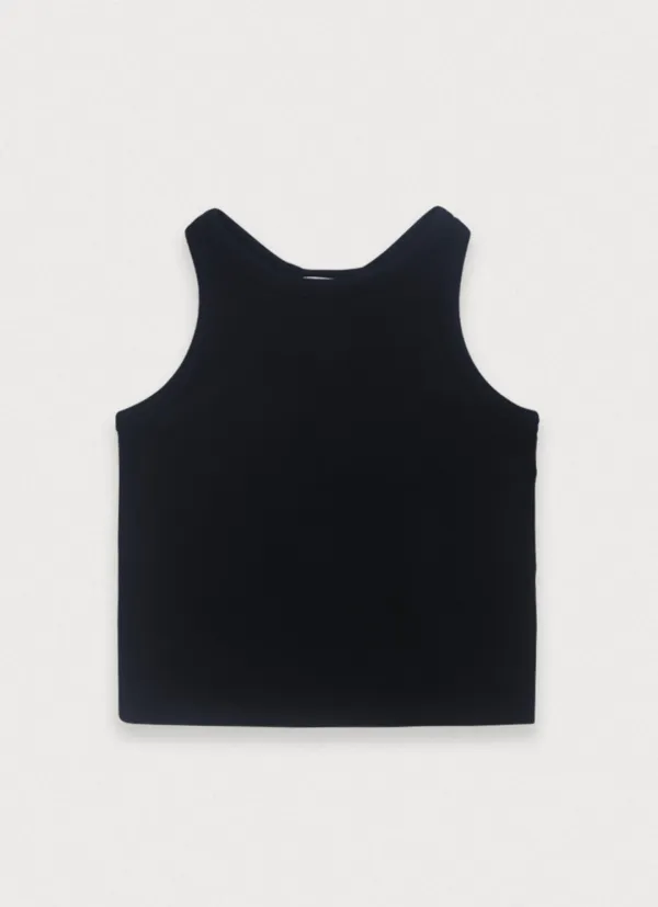 BRUSH HALTER SLEEVELESS - BLACK