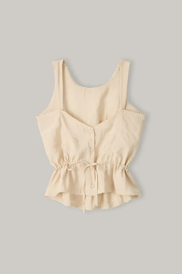 Lace-Trimmed Blouse (Peach Pink)