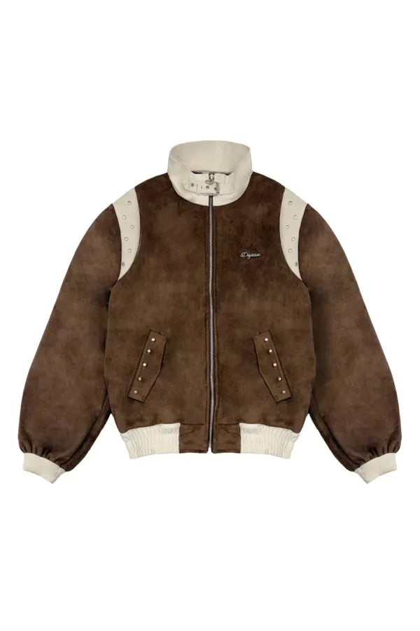 SUEDE STUDDED JK (BROWN)
