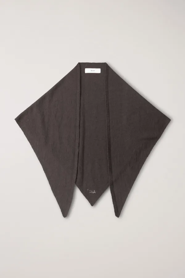 CASHMERE LAYERED MUFFLER DARK BROWN