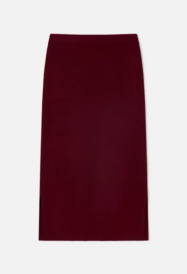 Cashmere Pocket Knit Skirt (Wine)