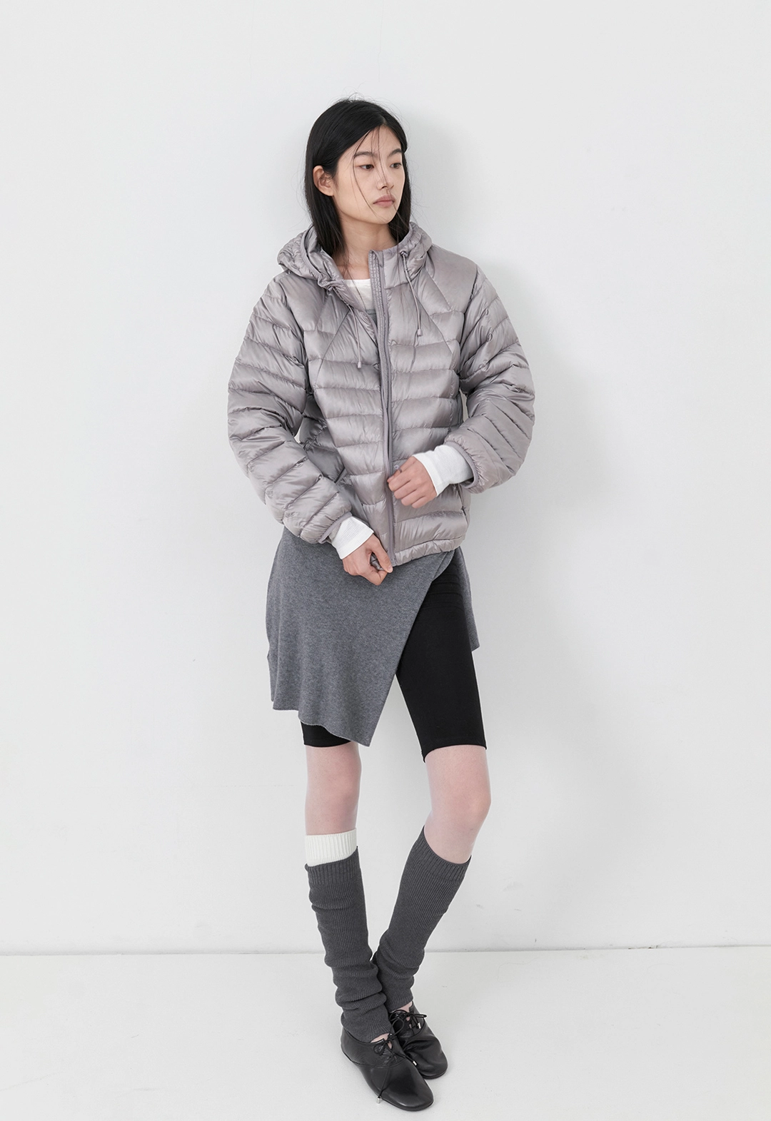 아뜰리에 나인 (JP-619)LIGHTWEIGHT GLOSSY HOODY DUCK DOWN 상품 이미지 3