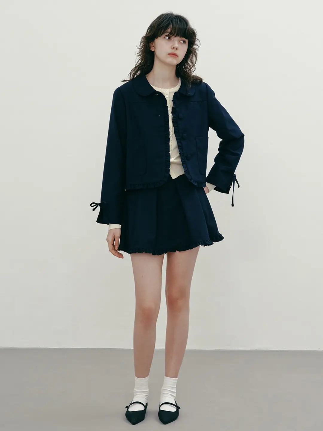 마가린핑거스 PLUMP FRILL SKIRT (NAVY) 상품 이미지 2