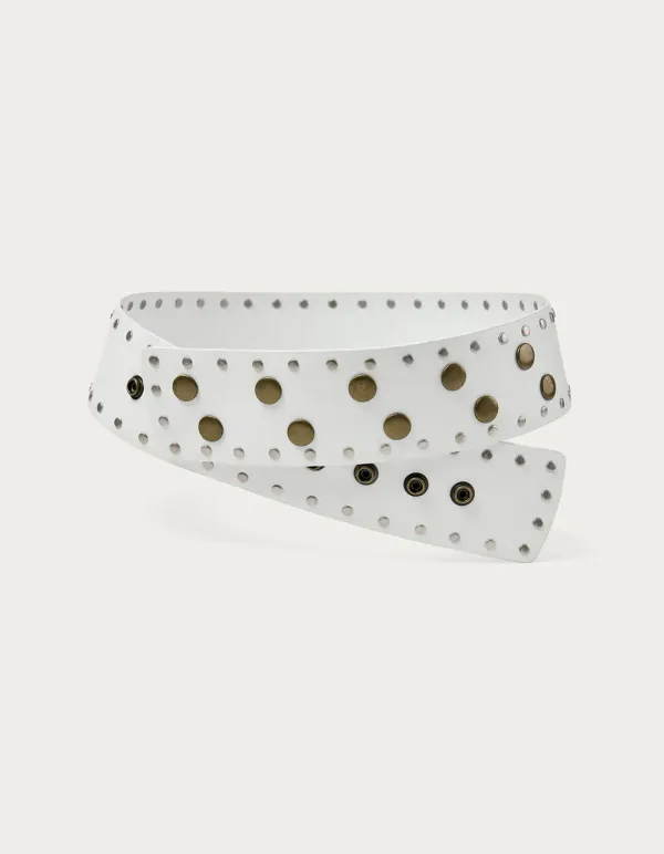 MULTI STUDDED BELT, WHITE