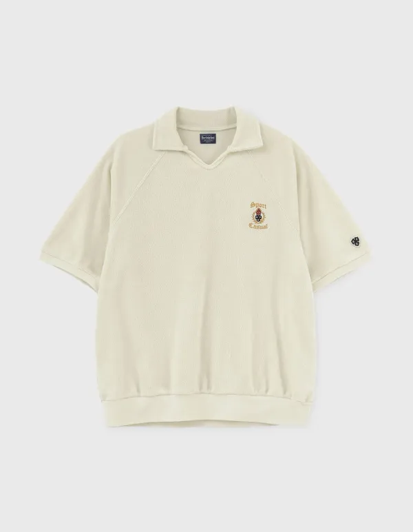 S&C CREST TOWEL POLO SHIRT / Cream