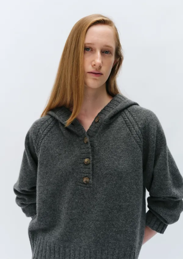 Room Hooded Knit in Charcoal
