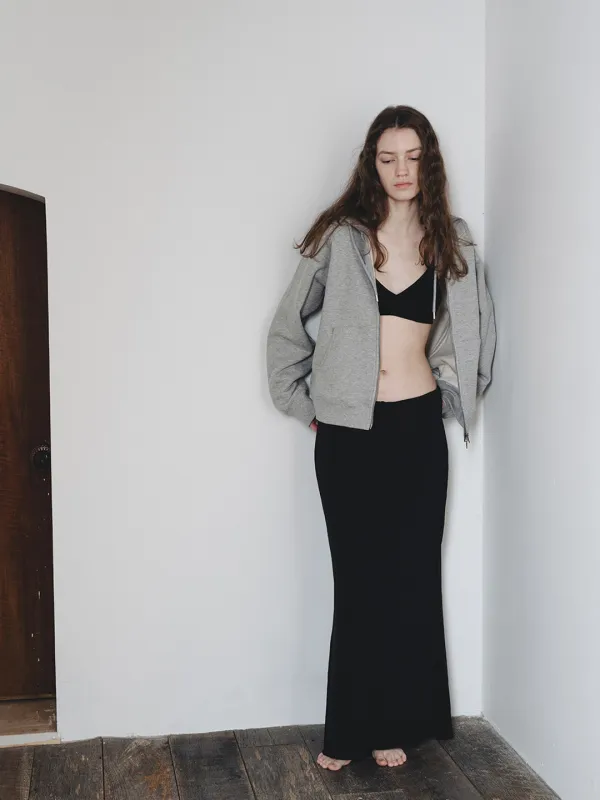 [RE STOCK] Pique maxi skirt - Black