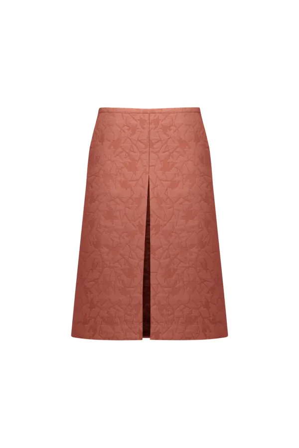 FRONT TUCK MIDI SKIRT (UMBER)