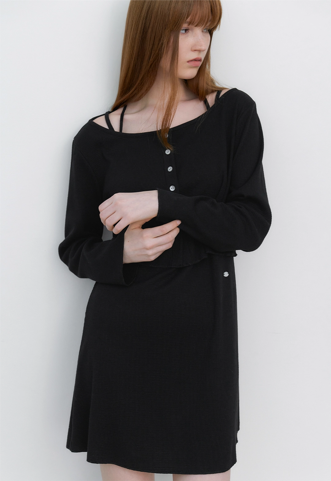아뜰리에 나인 (OP-6343)CARDIGAN SET-UP WAFFLE DRESS S 상품 이미지 2