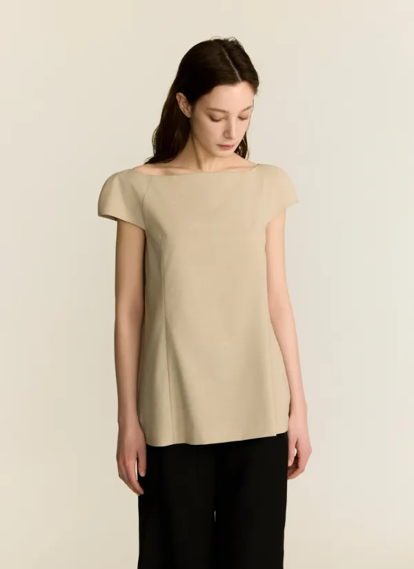 [4차 리오더] minimal off-shoulder blouse_beige