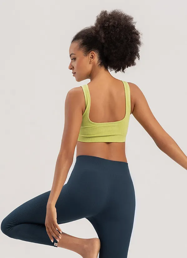 [Movement Line] Seamless simple bra top_Green Banana