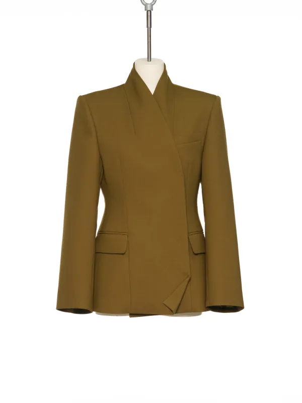 FW25 KHAKI SHAWL COLLAR JACKET