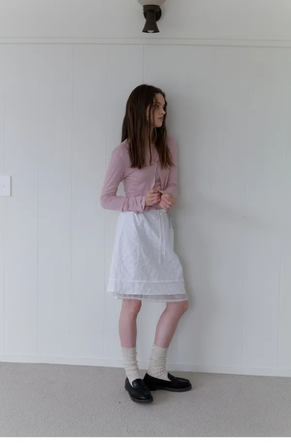 Jacquard Skirt (White)