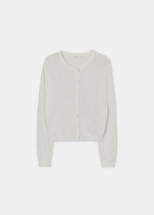Sheer Round Cardigan(White)