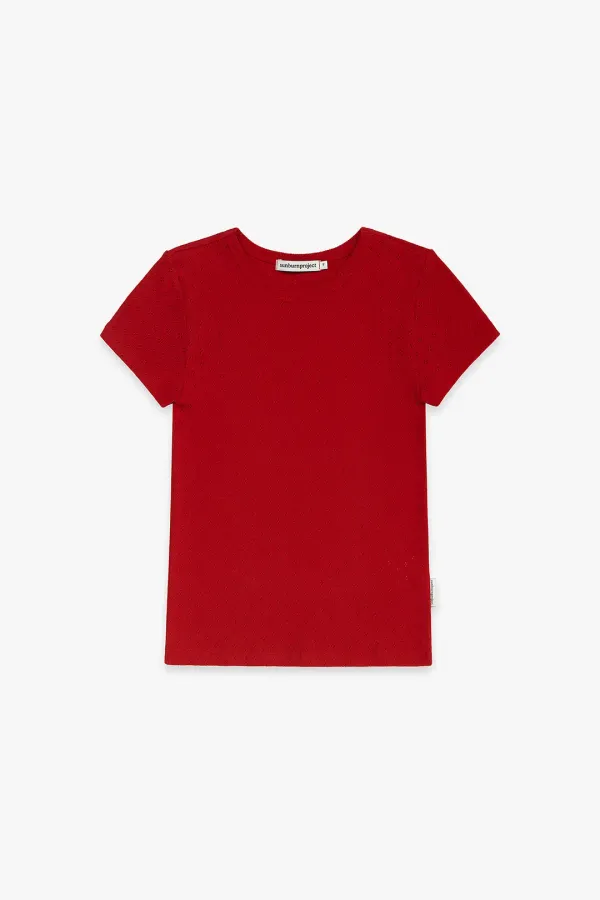 SUNBURN BASIC T-SHIRT, RED PUNCHING