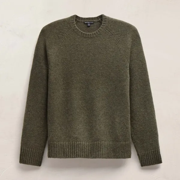 Lightweight Textured Cashmere Crew - Fir