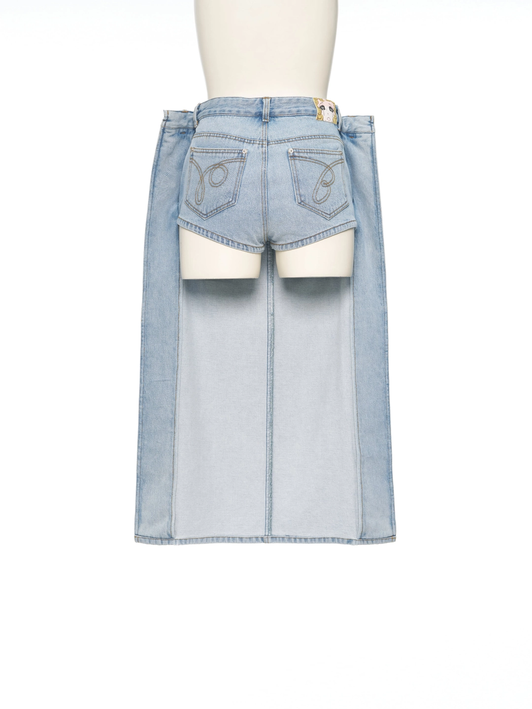 푸쉬버튼 SS25 LIGHT BLUE BACK PANTY SQUARE SKIRT 상품 이미지 1
