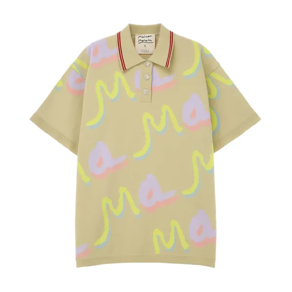 Jacquard Knit Top, Beige