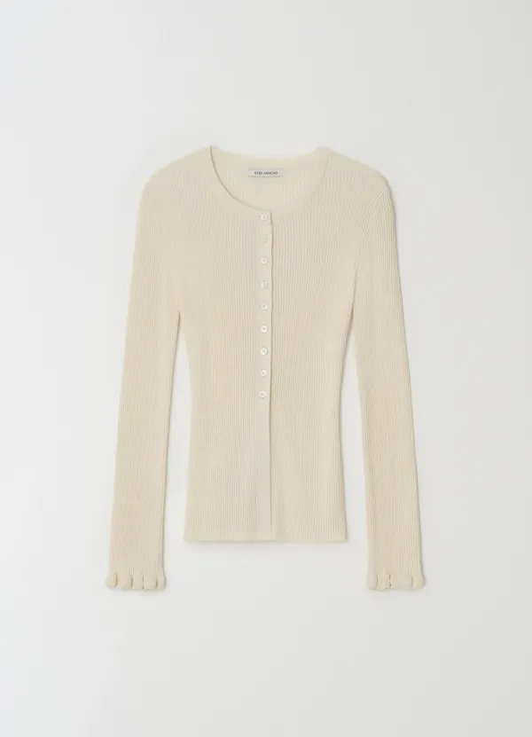 [3차] Ruffle sleeve cardigan_IVORY