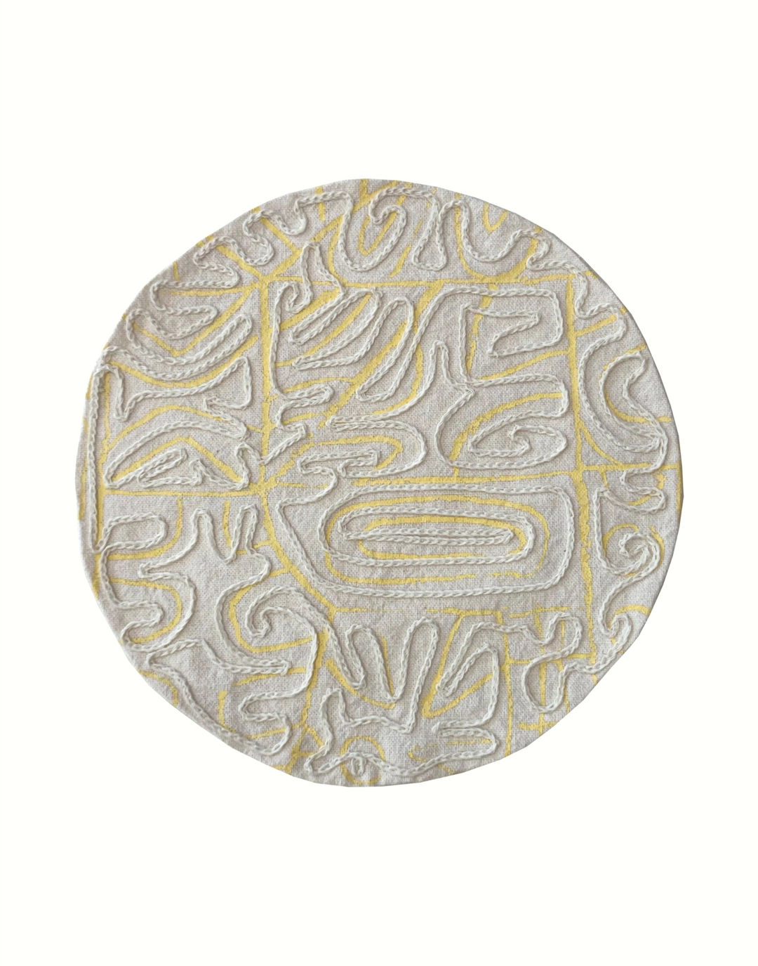 띵크플랜트 Round Rhythm Placemat, Ivory 상품 이미지 1