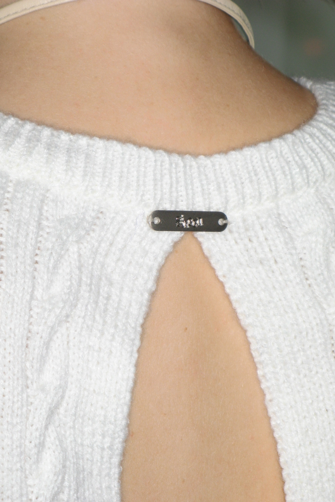 시눈 Fisher Slit Cable Knit Vest (White) 상품 이미지 2