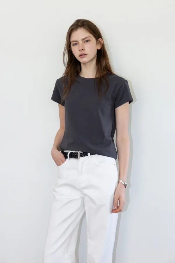 [2nd] Blake Cap Sleeve Tee_Charcoal