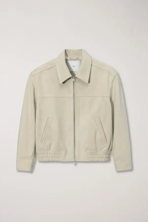 UNISEX VEGAN SUEDE COLLARED BLOUSON CREAM
