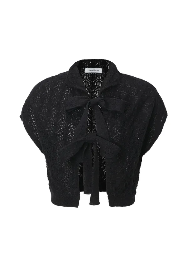 Ribbon cape cardigan