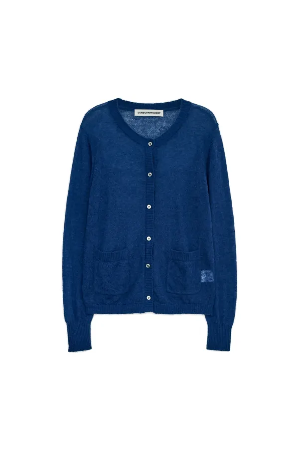 MOHAIR SHEER CARDIGAN, BLUE