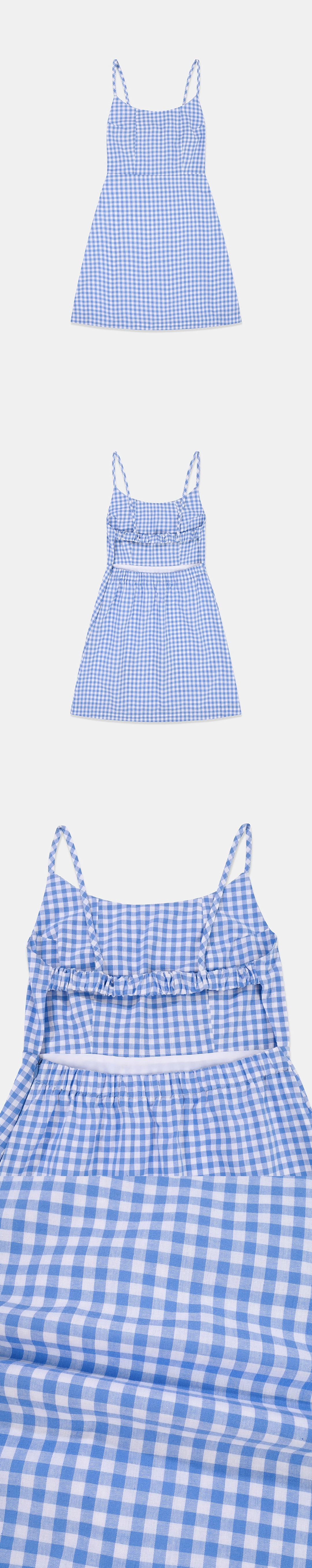 이브세이지 [1차 리오더] Back banding mini dress (Blue) 상품 이미지 3