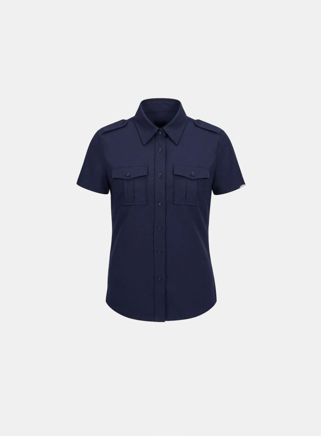 배드블러드 [w-sht26-010] Arc Epaulette Military Short Sleeve Shirt - Navy 상품 이미지 1