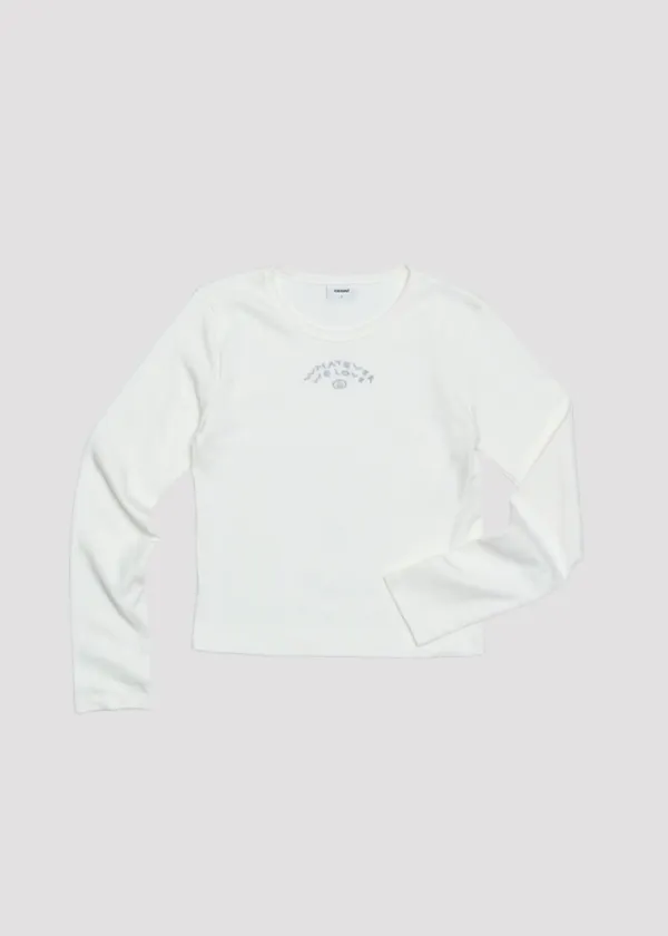 LONG SLEEVE SLIM T SHIRT WE LOVE WHITE