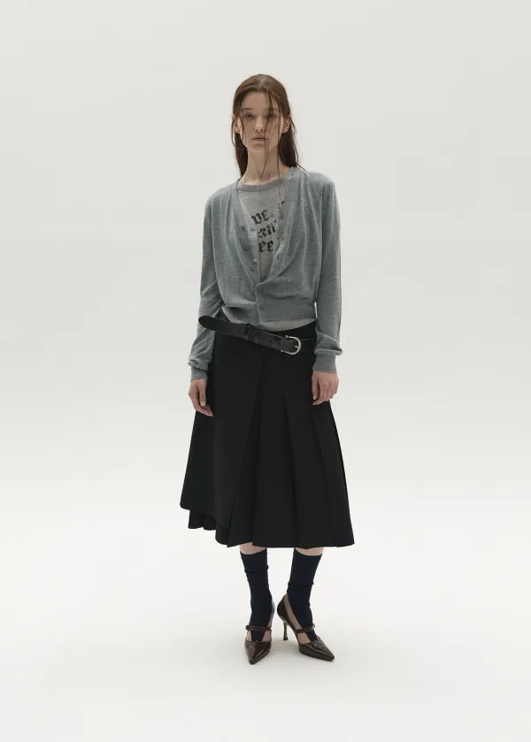 ASYMMETRIC LAYERED CARDIGAN (GREY)
