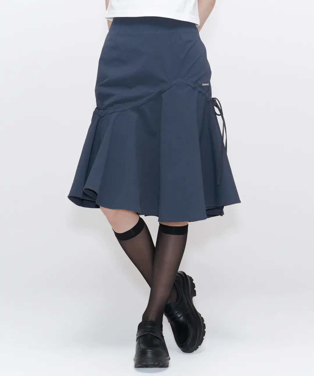 미세키서울 Shirring ruffle midi skirt CHARCOAL 상품 이미지 2