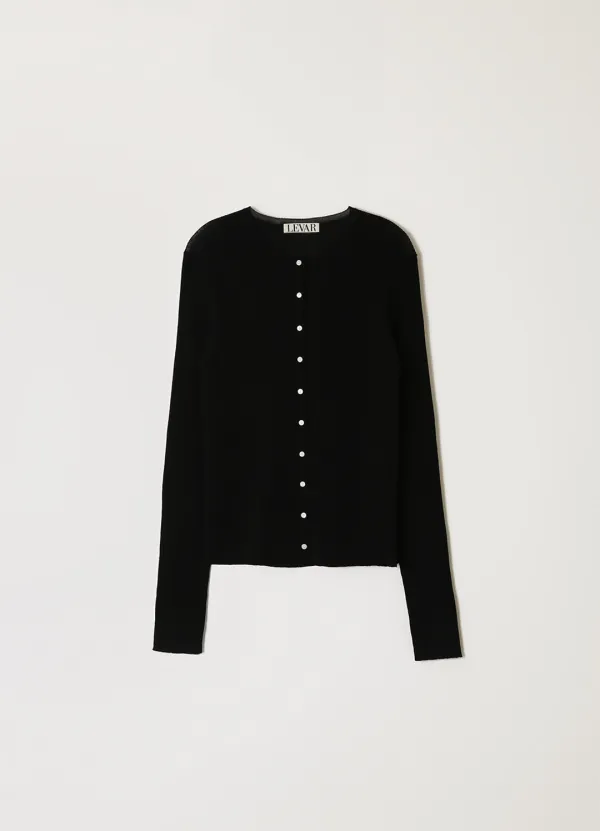 Light Slim Knit Cardigan - Black