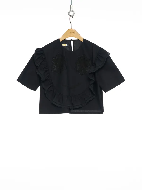 PF25 BLACK PUSH KULL SMILE BLOUSE
