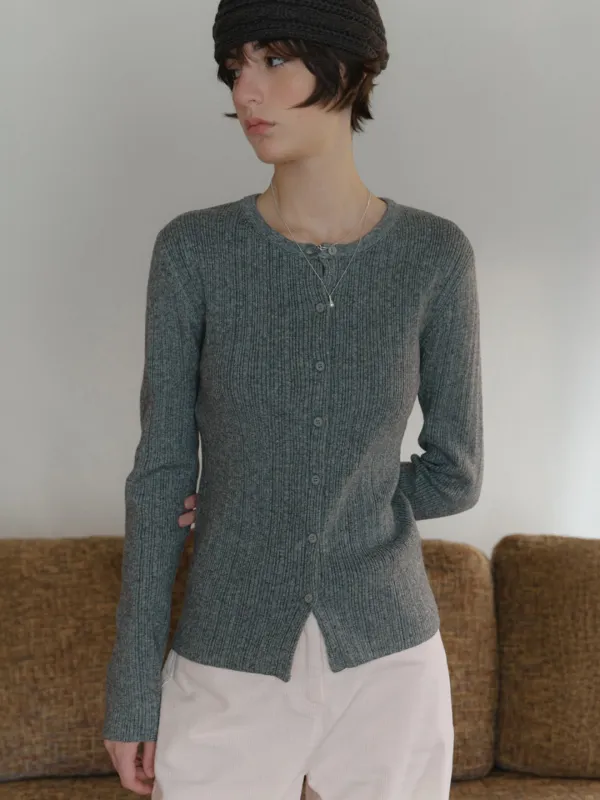 Yew knit cardigan (gray)