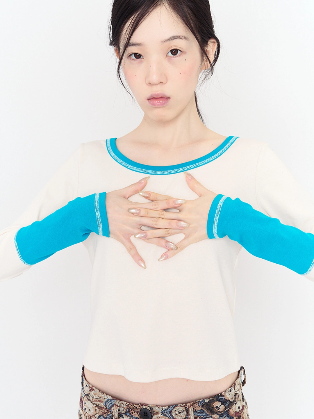 무음 Scoop Paw Sleeve Tee (3 Colors) 상품 이미지 2