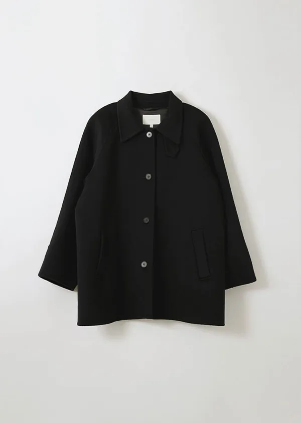 [20%] handmade wool half coat-black