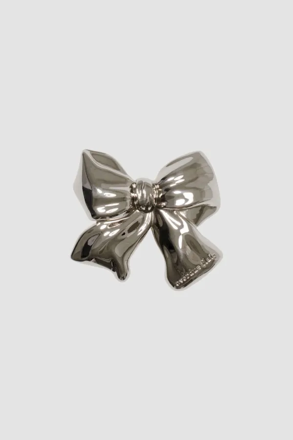 [EXCLUSIVE] METAL RIBBON BROOCH_SILVER