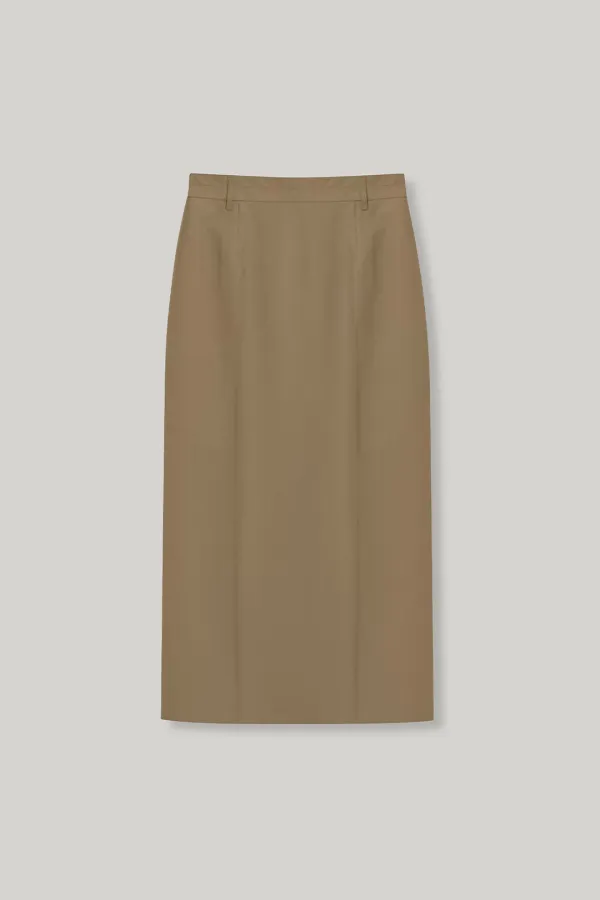 Formed Wool Long Skirt