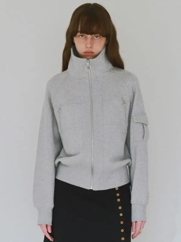 Jersey Short Bomber Jacket [Melange Gray]