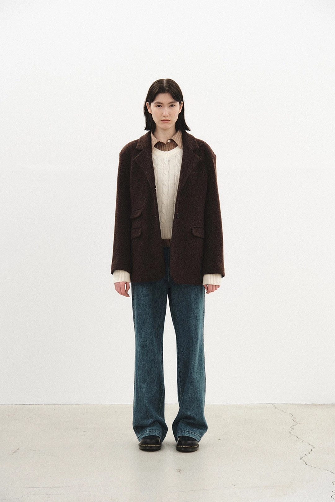브렌다 브렌든 carrie wool jacket - brown 상품 이미지 3