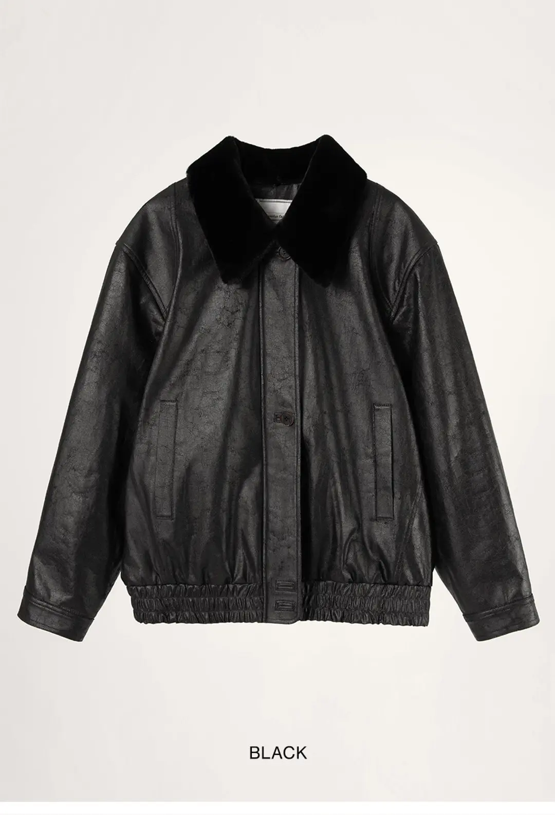 오버듀플레어 CRACK LEATHER BLOUSON_BLACK 상품 이미지 3