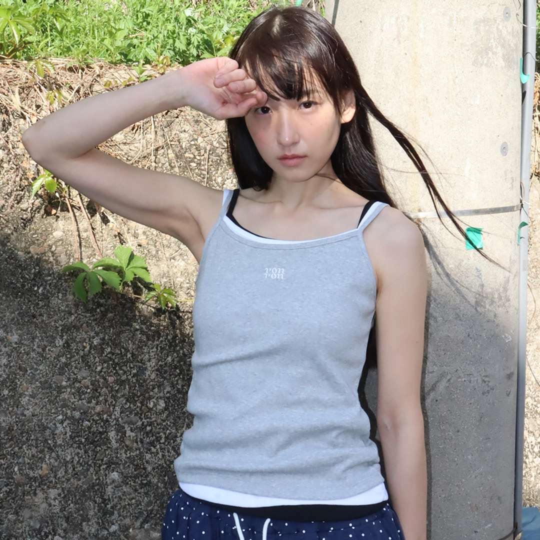 론론 SIMPLE LOGO POINT SLEEVELESS GREY 상품 이미지 2