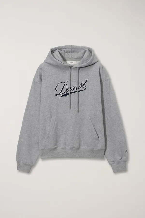 UNISEX PATCHED LOGO HOODIE MELANGE GREY