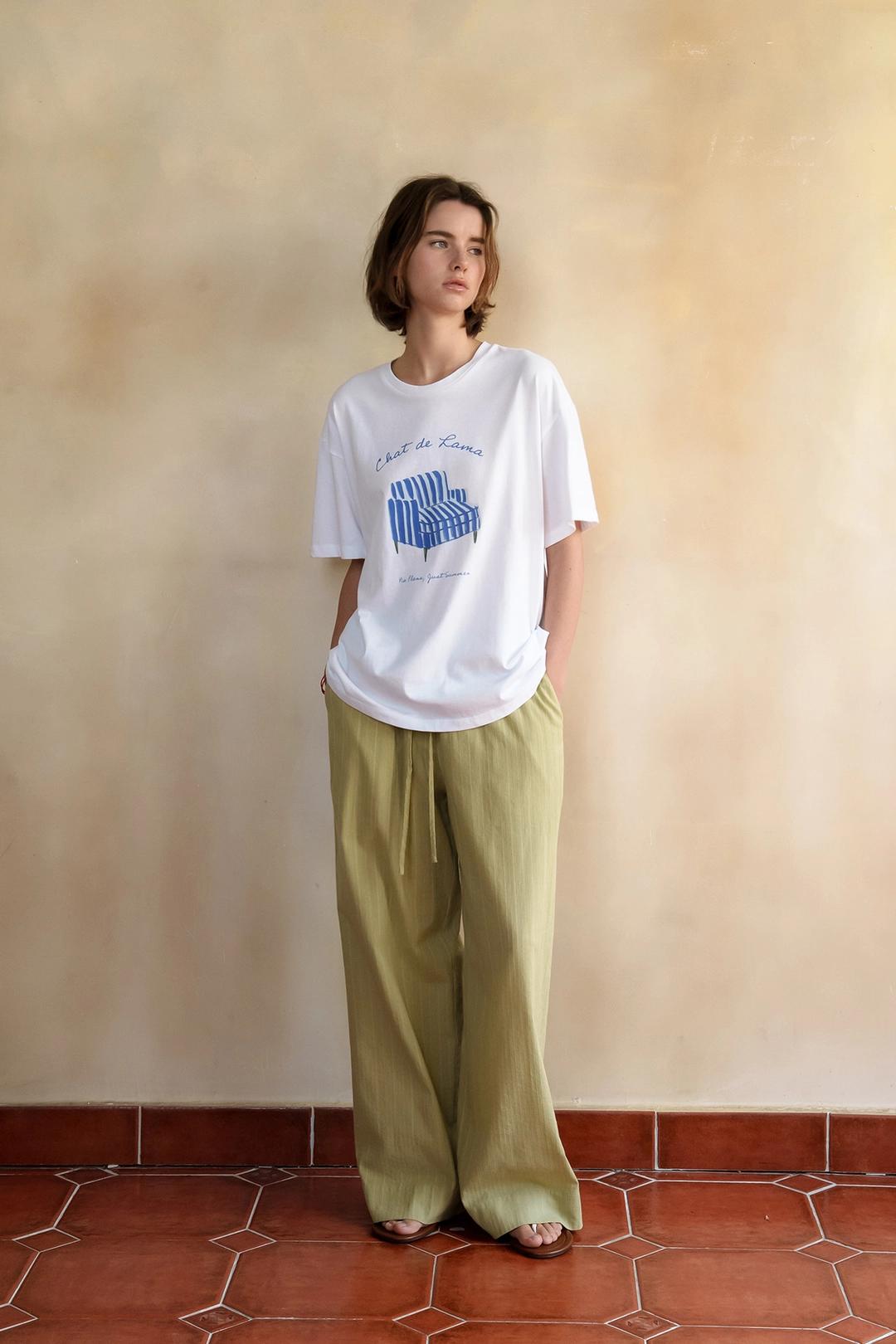 샤드라마 NO PLANS JUST SUMMER T-SHIRT [WHITE] 상품 이미지 2