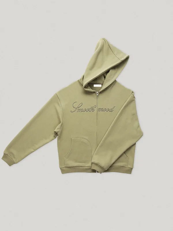 Pale Green Tully Hooded Zip Up (2nd)