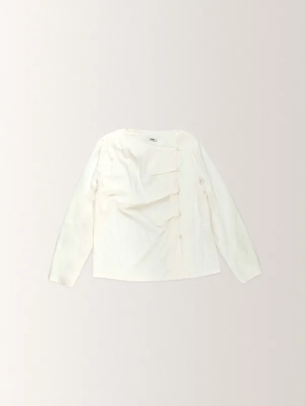 TUCK SHIRRING BLOUSE [ CREAM ]