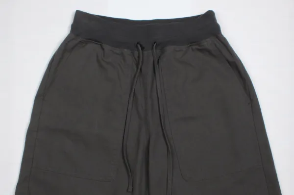 rib summer cotton pants (deep khaki)